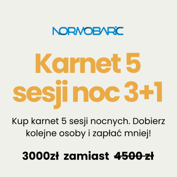 Karnet 5 sesji NOC 4 osoby
